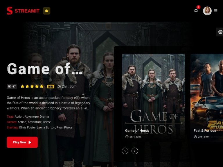 Streamit - современный DLE шаблон для видео сайта