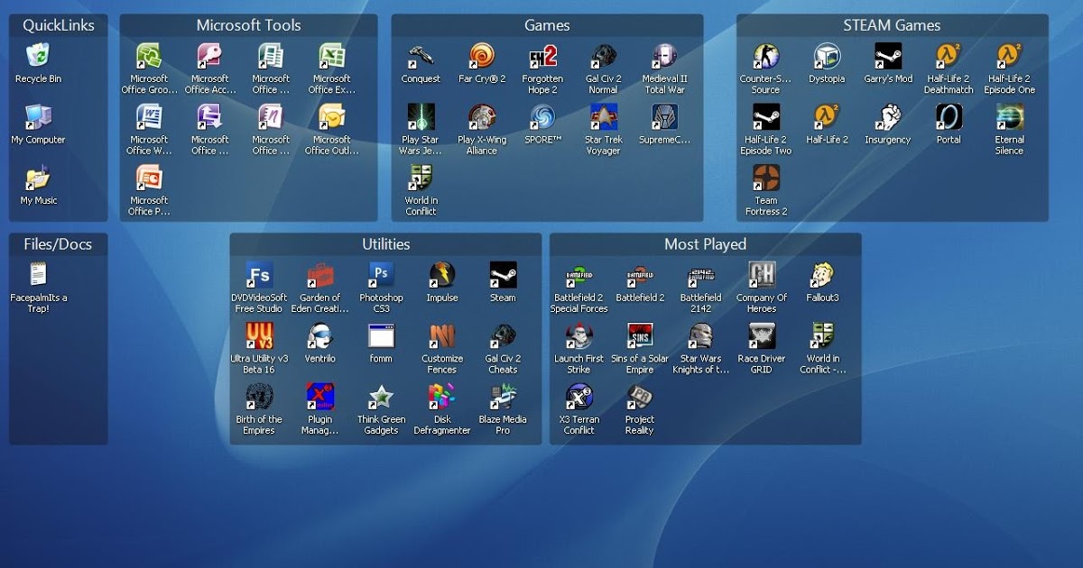 Stardock Fences - сгруппируй ярлыки рабочего стола windows